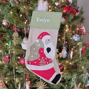 Pottery Barn Santa Stocking 'Evelyn'